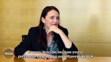 New Zealand Prime Minister Jacinda Ardern, when asked by a r.mp4