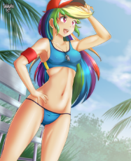 AnimeHumanRainbowDashSwimsuitBeach.png