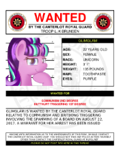 glimmerposting wanted poster mlpol version.png