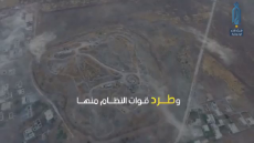 HTS video showing a huge amount of artillery hitting Hamamiyat, Hama yesterday. Ruins of t.mp4