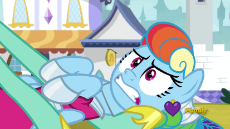 2018056__safe_screencap_rainbow+dash_zephyr+breeze_pony_sparkle27s+seven_animated_bleh_disgusted_gif_megaradash_rainbow+dash+always+dresses+in+style.gif