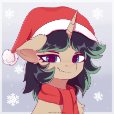 7390018__safe_artist-colon-nnaly_imported+from+derpibooru_oc_oc+only_oc-colon-cageheart_pony_unicorn_christmas_clothes_gradient+background_hat_ho.jpg