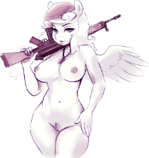 1095521__explicit_artist-colon-lizombie_oc_oc only_oc-colon-sabrosa_anthro_battle rifle_belly button_beret_breasts_commission_dog tags_female_g3a3_gun_.png