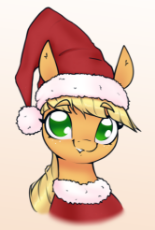 6846593__safe_artist-colon-aquaticvibes_imported+from+derpibooru_applejack_earth+pony_pony_christmas_clothes_costume_gradient+background_hat_holiday_sant.png