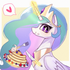 1632816__safe_artist-colon-9seconds_princess+celestia_alicorn_blueberry_crown_cute_cutelestia_female_food_fork_glowing+horn_heart_jewelry_knife_looking.png