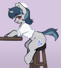 7236918__safe_alternate+version_artist-colon-itsspoops_imported+from+derpibooru_oc_oc+only_oc-colon-scrubs_unicorn_blushing_chair_clothes_cute_fema.png