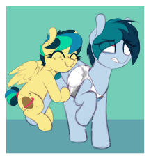 1789804__safe_artist-colon-shinodage_oc_oc-colon-apogee_oc-colon-delta vee_clothes_eyes closed_female_filly_hug_mare_mother and daughter_.png