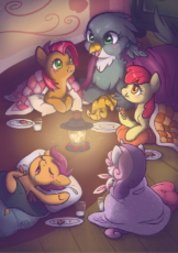3617565__safe_artist-colon-colorsprite_apple+bloom_babs+seed_gabby_scootaloo_sweetie+belle_earth+pony_griffon_pegasus_pony_unicorn_zine-colon-into+the+spotlight.png