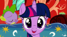 644875__safe_twilight+sparkle_spike_female_pony_mare_unicorn_smiling_open+mouth_animated_plot_floppy+ears_bed_wink_frown_wide+eyes_gritted+teeth_emba.gif