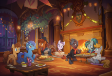 my little pony_ friendship is magic, no humans, hogwarts school uniform, castle, s-4237449914.png