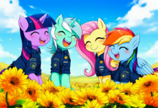 my little pony_ friendship is magic, no humans, flower field, blue sky, happy, 4 s-2534720455.png