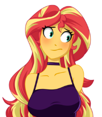 1769041__safe_artist-colon-reiduran_color edit_edit_sunset shimmer_equestria girls_blushing_bust_choker_colored_female_looking away_simple background_s.png
