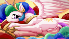 1534495__explicit_artist-colon-mysticalpha_princess celestia_alicorn_anatomically correct_anus_crown_dock_female_horseshoes_jewelry_laying down_looking.png