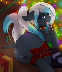 1316089__explicit_artist-colon-meggchan_oc_oc only_anatomically correct_anus_bedroom eyes_bell_bondage_candy_candy cane_christmas_christmas tree_collar.png