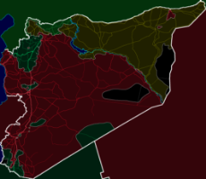 Technicolor Syria Road Map with Frontlines.png