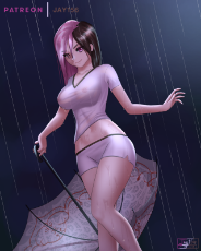 58_Jay156 Neo from RWBY getting wet in the summer rain.png