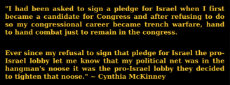 5 - Cynthia McKinney - When in Congress I refused to sign a pledge for Israel.png