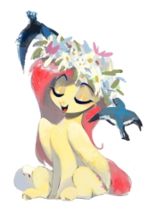 3714470__safe_artist-colon-unclechai_derpibooru+import_fluttershy_bird_butterfly_insect_pony_g4_animal_eyes+closed_floral+head+wreath_flower_folded+win.png