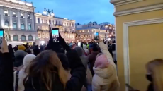 Anti-War Protest in Putin's Hometown of St. Petersburg.mp4