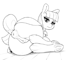 1814093__explicit_artist-colon-grispinne_maud pie_anus_boulder buns_clothes_dock_dress_earth pony_eyeshadow_female_lidded eyes_looking ba.png
