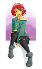 1481425__safe_artist-colon-ponut_joe_sunset shimmer_equestria girls_alternate hairstyle_beautiful_clothes_cute_female_freckles_off shoulder_ripped pant.png
