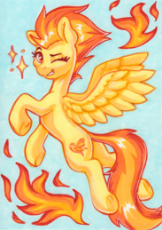 6581289__safe_artist-colon-dandy_imported+from+derpibooru_spitfire_pegasus_pony_female_fire_flying_grin_looking+at+you_mare_one+eye+closed_smilin.png