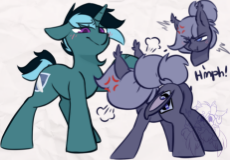 2903600__safe_female_pony_oc_mare_oc+only_male_unicorn_blushing_cute_shipping_butt_straight_stallion_duo_horn_plot_bat+pony_angry_bat+pony+oc_unicorn.png