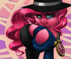 602979__suggestive_artist-colon-phurie_pinkie+pie_earth+pony_pony_g4_testing+testing+1-dash-2-dash-3_bedroom+eyes_clothes_female_hat_large+butt_looking+at+you_.png