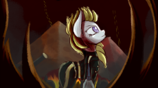 1151475__safe_artist-colon-an-dash-m_oc_oc-colon-franziska_oc only_artillery_aryan pony_clothes_female_fire_looking up_mountain_night_pony_solo_standin.png