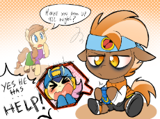 1380987__safe_artist-colon-thegreatrouge_button+mash_fluttershy_oc_oc-colon-cream+heart_pegasus_pony_buttonbetes_crossover_cute_lan+hikari_megaman_megaman+battl.png