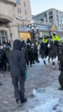 DJ Grom - #Canada #Liberals #Horses   Two people were just trampled in downtown Ottawa by cops on horses. [1494807085284048901].mp4