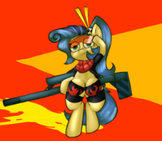 322370__safe_artist-colon-wizardski_oc_oc-colon-milky way_bipedal_cosplay_crossover_crotchboobs_female_gun_impossibly large crotchboobs_mare_pony_solo_.png