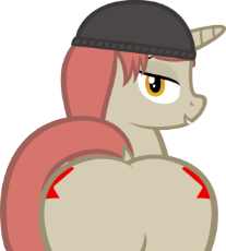 851641__artist needed_source needed_suggestive_oc_oc-colon-maple leaf_oc only_amber and maple_featureless crotch_hat_looking back_plot_pony_unicorn.png