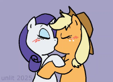 3479812__safe_artist-colon-unlit_derpibooru+import_applejack_rarity_earth+pony_pony_unicorn_g4_animated_blushing_boop_eyes+closed_female_french+kiss_ha.webm