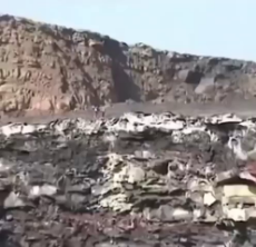 watch as a rock thrown off a cliff awakens a volcano.mp4.mp4
