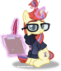1071540__safe_artist-colon-vector-dash-brony_moondancer_clipboard_clothes_cute_glasses_levitation_looking at you_magic_quill_simple background_sitting_.png