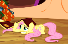 fluttershy book scared.gif