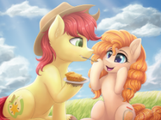 7095163__safe_artist-colon-novaintellus_imported+from+derpibooru_bright+mac_pear+butter_earth+pony_pony_apple_apple+pie_brightabetes_brightbutter_cute_female_fo.png