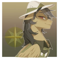 7116524__safe_artist-colon-qi55413072_imported+from+derpibooru_daring+do_pegasus_pony_aside+glance_brown+background_bust_clothes_collared+shirt.jpg