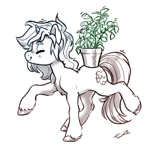 3113647__safe_pony_solo_oc_oc+only_simple+background_earth+pony_monochrome_white+background_eyes+closed_grayscale_black+and+white_plant_st.jpg