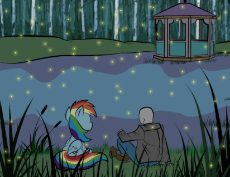 6775485__safe_artist-colon-vareb_imported+from+derpibooru_rainbow+dash_oc_oc-colon-anon_firefly+28insect29_human_insect_pegasus_pony_cute_date_date+night_forest.png