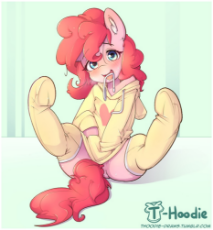 1788890__explicit_artist-colon-hoodie_pinkie pie_blushing_clothes_cute_diapinkes_female_hoodie_lace in mouth_socks_solo_solo female_stockings_thigh hig.jpeg