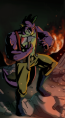 879463__safe_artist-colon-shimmerpaw_spike_anthro_axe_boots_firefighter_solo.png