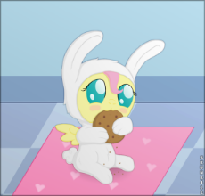 687822__safe_artist-colon-skunk412_fluttershy_baby_baby pony_babyshy_bunny costume_bunnyshy_clothes_cookie_cute_eating_foal_nibbling_pony_shyabetes_sit.png