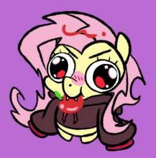 7017114__safe_artist-colon-paperbagpony_imported+from+derpibooru_fluttershy_bat+pony_apple_bat+ponified_chibi_clothes_cute_fangs_flutterbat_.jpg