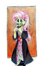 2328433__safe_artist-colon-liaaqila_fluttershy_equestria+girls_g4_bit+gag_clothes_cosplay_costume_crossover_cute_demon+slayer_dress_female_gag_high+res_kimetsu+.jpg