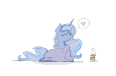1079921__safe_artist-colon-luckythedog_princess+luna_blanket_coffee_cozy_cute_eyes+closed_food_heart_lunabetes_pony_silly_silly+pony_simple+background_.jpg