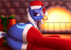 1327008__explicit_artist-colon-jeki_trixie_anatomically correct_anus_bedroom eyes_candy_candy cane_christmas_clothes_dark genitals_dock_female_food_hat.png