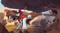 2358907__safe_arizona+cow_solo_female_unshorn+fetlocks_cloven+hooves_pun_fight_bandana_them's+fightin'+herds_community+related_cow_kicking_visual.png