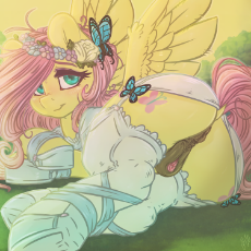 1803511__explicit_artist-colon-dimwitdog_fluttershy_anatomically correct_anus_blushing_butterfly_clitoris_clothes_dark genitals_dock_female_floral head.png